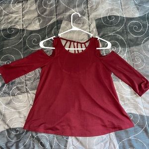 Maroon open back and shoulder size small